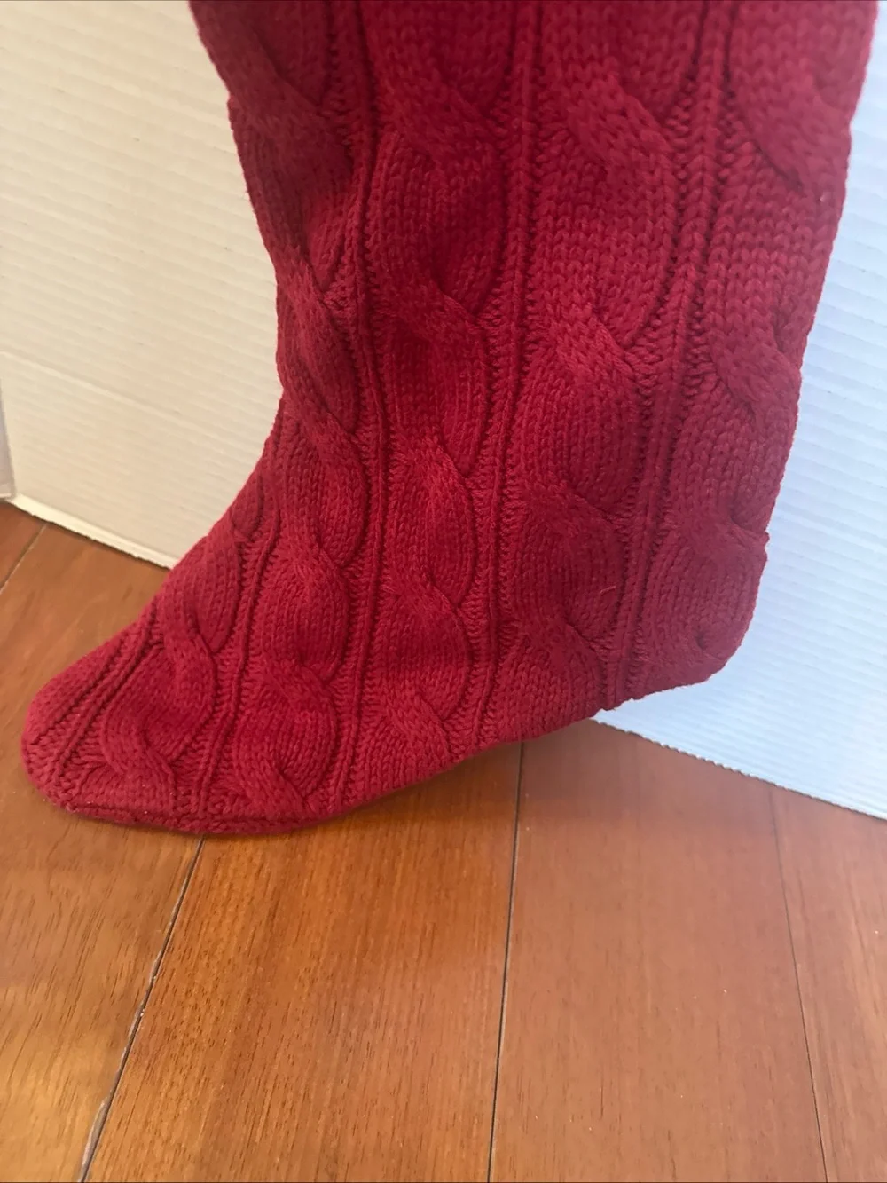 Pottery Barn cable Knit 26” Christmas Stocking NWOT